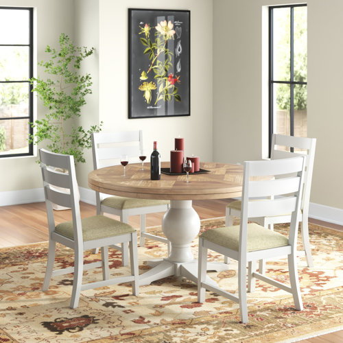 Laurel Foundry Modern Farmhouse Corringham 5 Piece Pedestal Dining